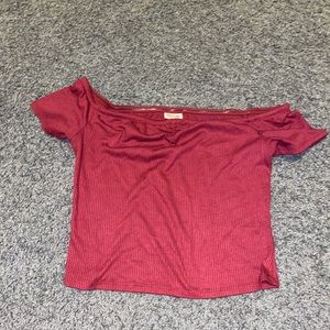 Maroon off the shoulder top